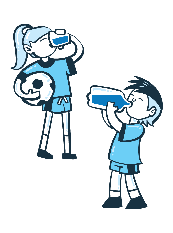 Ilustração do volume 1 - Duas garotas bebendo água