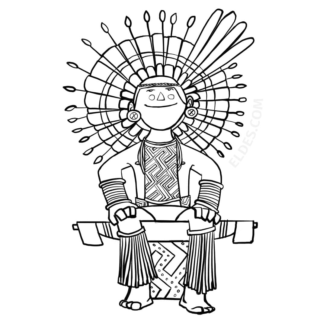 Ilustração de um indígena brasileiro
