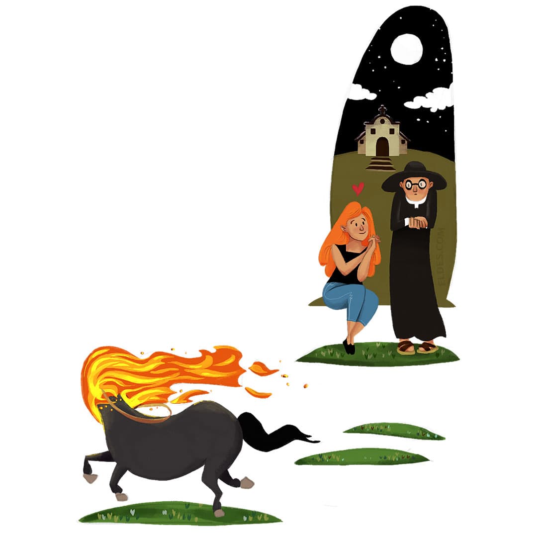 Ilustração da Mula Sem Cabeça