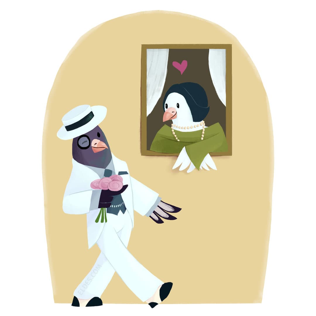 Ilustração de Pombinha Branca
