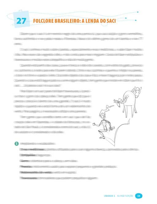 Rascunho da ilustração da página do Saci