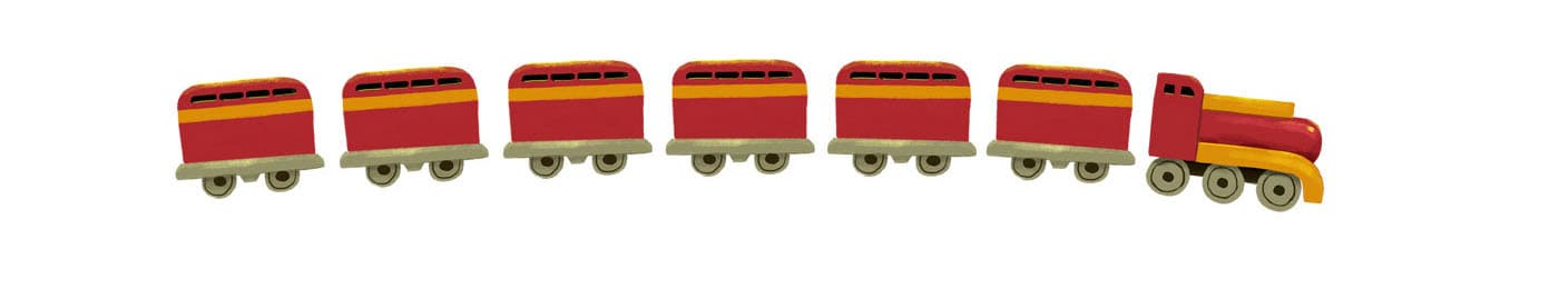 Ilustração de um trem com a letra B