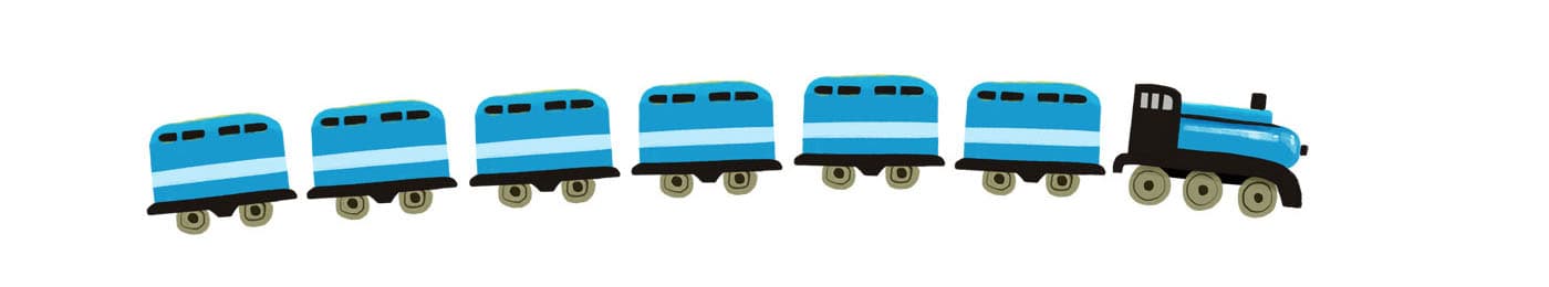 Ilustração de um trem com a letra L