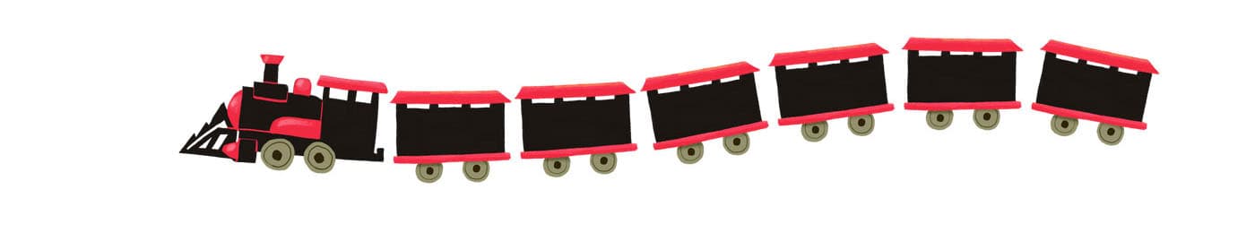 Ilustração de um trem com a letra N