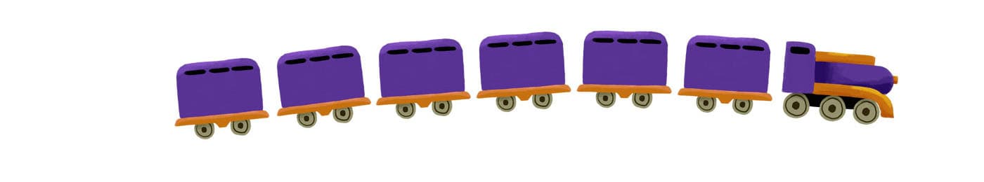 Ilustração de um trem com a letra P