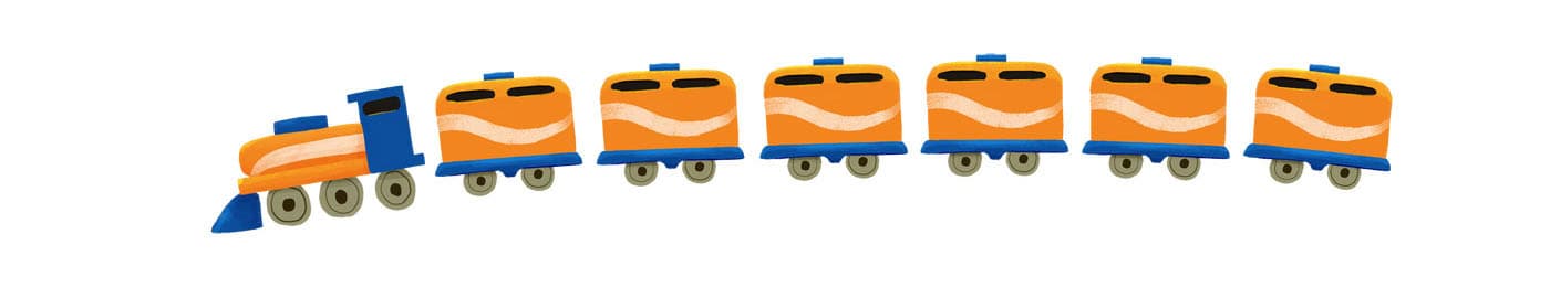 Ilustração de um trem com a letra S
