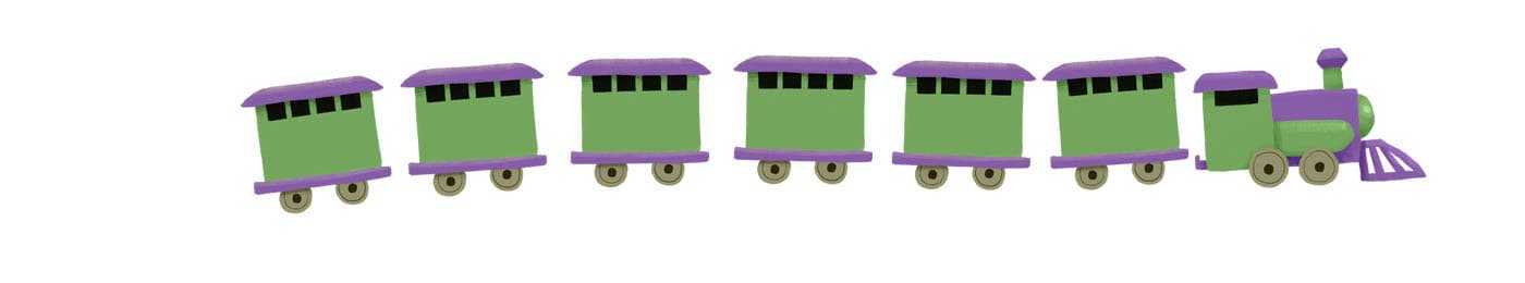 Ilustração de um trem com a letra T