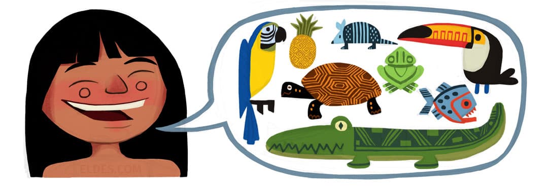 Ilustração sobre a família linguística Tupi